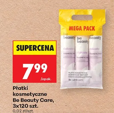 Płatki kosmetyczne Be Beauty Care Delicate 3-pak 120szt. promocja w Biedronka