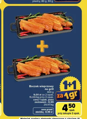 Boczek wieprzowy na grill promocja w Carrefour