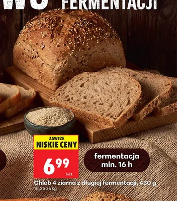Chleb 4 ziarna z długiej fermentacji promocja w Biedronka