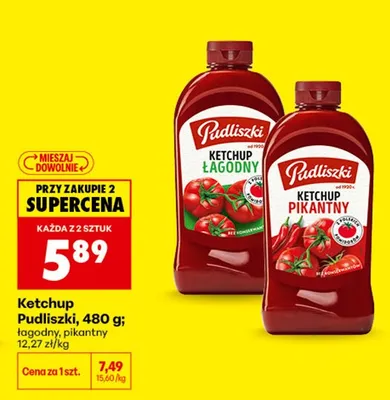 Ketchup łagodny Pudliszki promocja w Biedronka