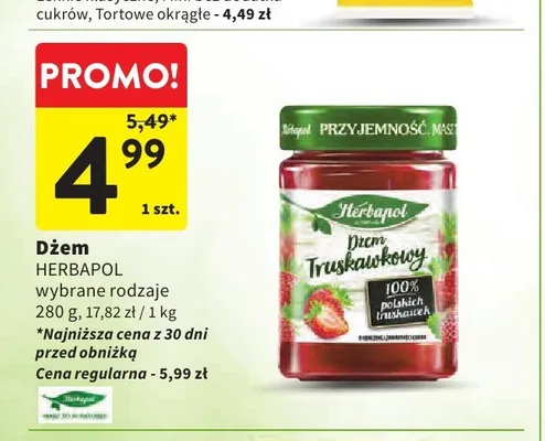 Dżem truskawkowy Herbapol promocja w Intermarche