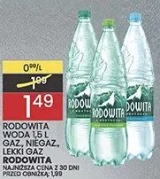 Woda Rodowita 1,5l lekki gaz promocja w Wafelek