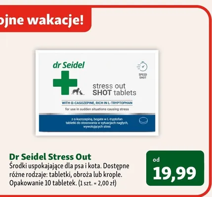 Środki uspokajające dla psa i kota Dr Seidel Stress Out promocja w MAXI ZOO