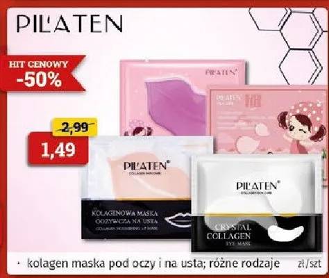 Kolagen maska pod oczy i na usta, różne rodzaje Pilaten promocja w Drogeria Kosmyk