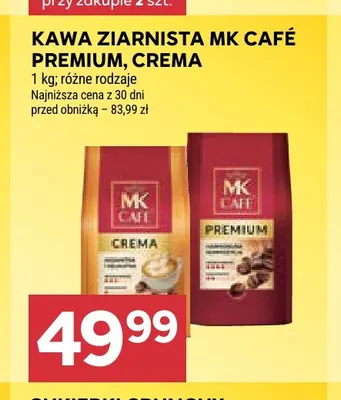 Kawa ziarnista MK Café Crema promocja w Stokrotka