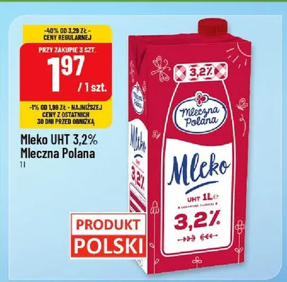 Mleko UHT 3,2% Mleczna Polana promocja w POLOmarket