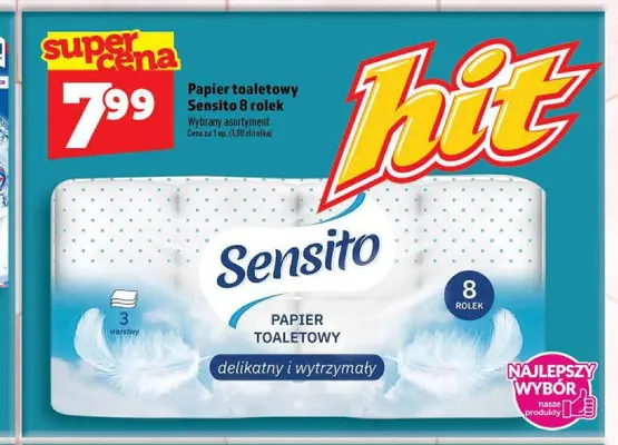 Papier toaletowy Sensito promocja w TOPAZ