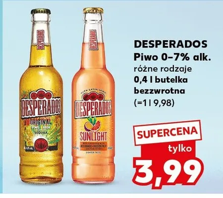 Piwo Desperados Original 0-7% alk. promocja w Kaufland