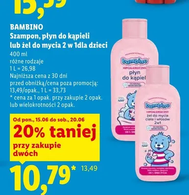 Szampon dla dzieci Bambino promocja w Lidl