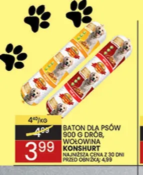 Baton dla psów wołowina Konshurt promocja w Wafelek
