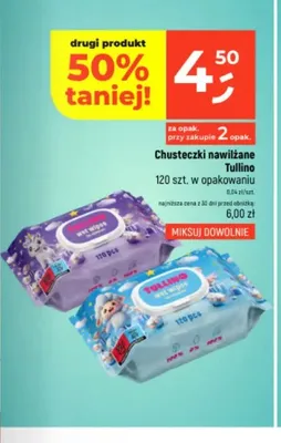 Chusteczki nawilżane Tullino promocja w Dealz