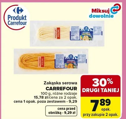 Zakąsska serowa różne rodzaje promocja w Carrefour