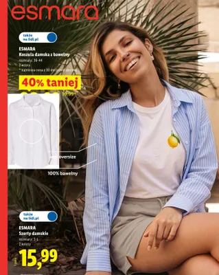 Koszula damska z bawełny Esmara promocja w Lidl
