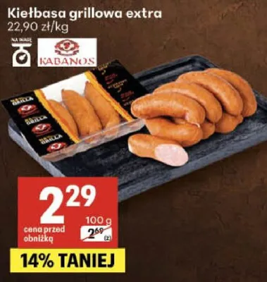 Kiełbasa grillowa extra Kabanos promocja w Delikatesy Centrum