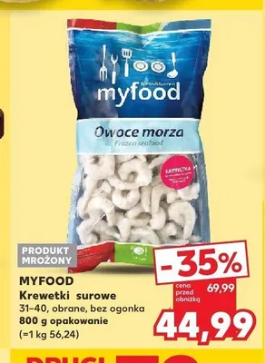 Krewetki surowe Myfood promocja w Kaufland