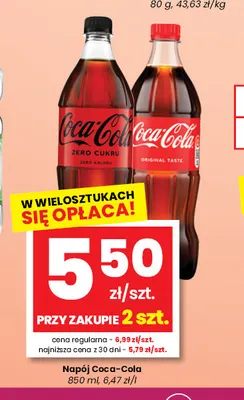 Napój gazowany Coca-Cola Zero Cukru promocja w emma MARKET