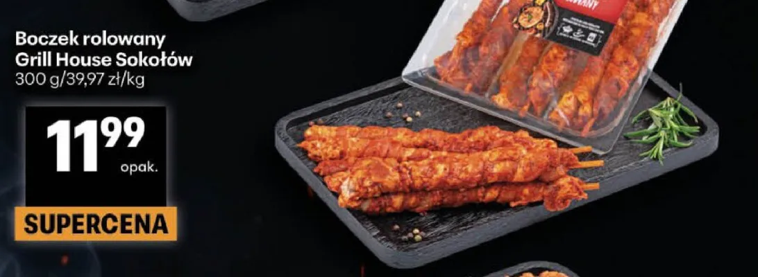 Boczek rolowany Grill House Sokołów promocja w Delikatesy Centrum