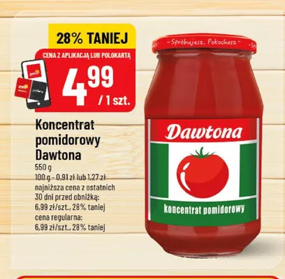 Koncentrat pomidorowy Dawtona promocja w POLOmarket