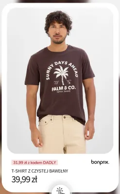 T-shirt z czystej bawełny Bonprix promocja w bonprix