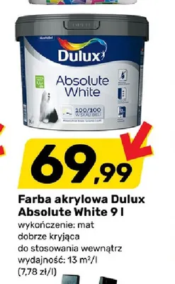 Farba akrylowa Dulux Absolute White promocja w Bricomarche