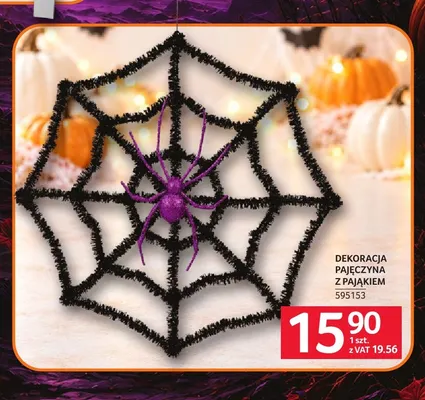 Dekoracja pajęczyna z pająkiem promocja w Selgros