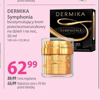 Symphonia biostymulujący krem przeciwzmarszczkowy na dzień i na noc Dermika promocja w Hebe