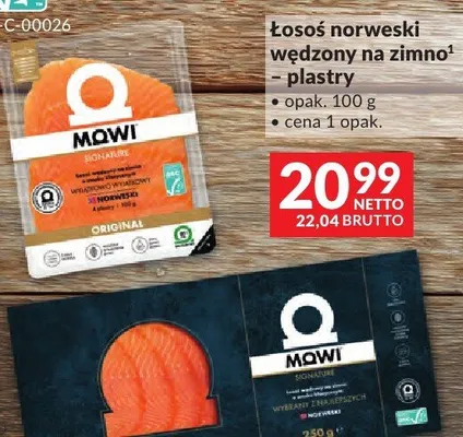 Łosoś norweski wędzony na zimno – plastry Mowi promocja w Makro