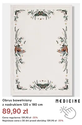 Obrus bawełniany z nadrukiem 120x180 cm Medicine promocja w Medicine