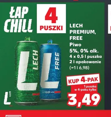 Piwo Lech Premium 4-pak promocja w Kaufland