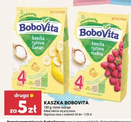 Kaszka ryżowa BoboVita banan promocja w Stokrotka