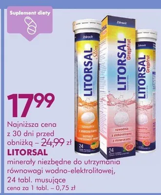Minerały niezbędne do utrzymania równowagi wodno-elektrolitowej 24 tabl. promocja w Super-Pharm