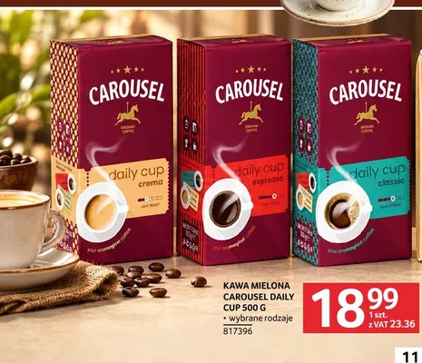 Kawa mielona Carousel Daily Cup crema promocja w Selgros
