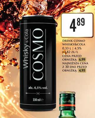 Drink Cosmo Whisky & Cola promocja w Dino