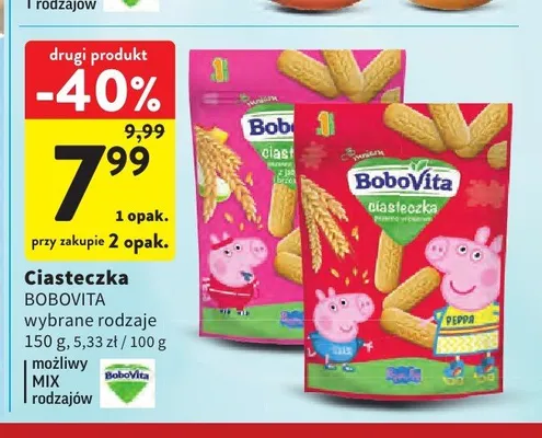 Ciasteczka BoboVita pszenne promocja w Intermarche