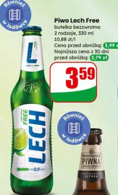Piwo Lech Free butelka bezwrotna promocja w Dino