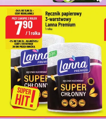 Ręcznik papierowy 3-warstwowy Lanna Premium promocja w POLOmarket
