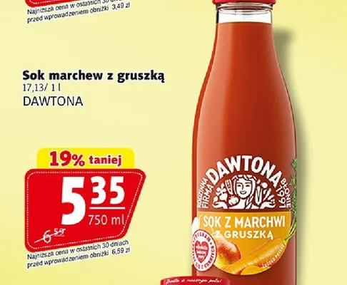 Sok marchew z gruszką promocja w Prim Market