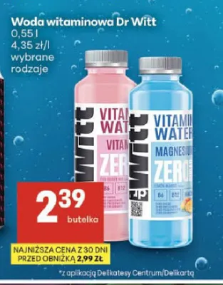 Woda witaminowa Dr Witt promocja w Delikatesy Centrum