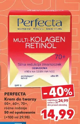 Krem do twarzy Perfecta 50+, 60+, 70+ różne rodzaje promocja w Kaufland