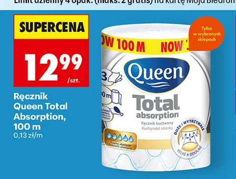 Ręcznik Queen Total Absorption 100 m promocja w Biedronka