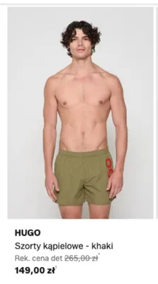 Szorty kąpielowe HUGO khaki promocja w Lounge by Zalando