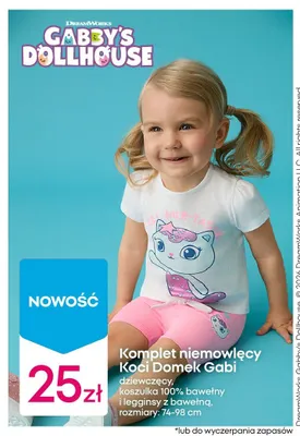 Komplet niemowlęcy Koci Domek Gabi dziewczęcy koszulka 100% bawełny i legginsy z bawełną 74-98cm promocja w Pepco
