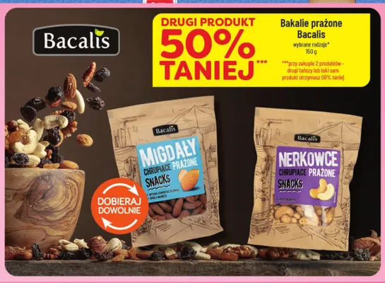 Migdały chrupiące prażone Bacalis promocja w POLOmarket