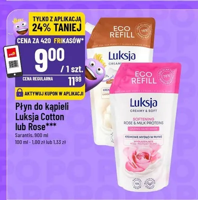 Płyn do kąpieli Luksja Cotton Oil Rose promocja w POLOmarket