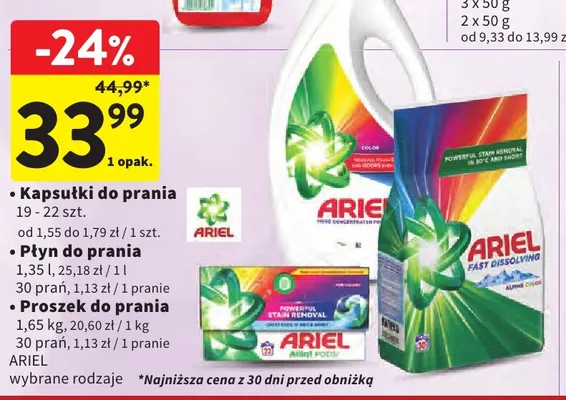 Proszek do prania Ariel promocja w Intermarche