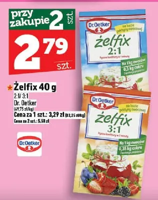 Żelfix 2:1 Dr.Oetker promocja w TOPAZ