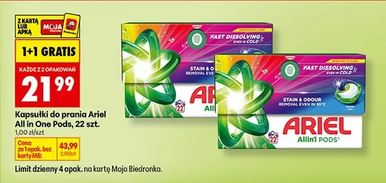 Kapsułki do prania All In One Pods promocja w Biedronka