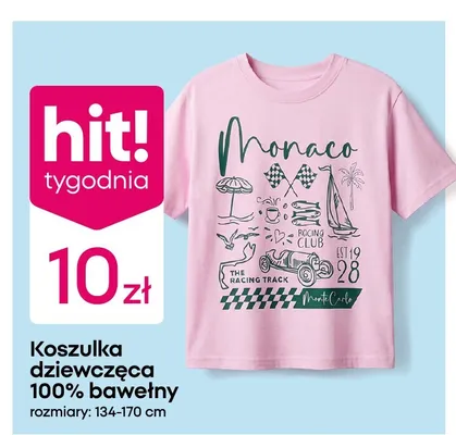 Koszulka dziewczęca 100% bawełny promocja w Pepco