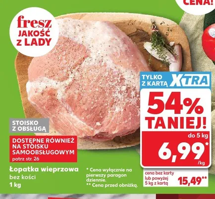 Łopatka wieprzowa bez kości promocja w Kaufland
