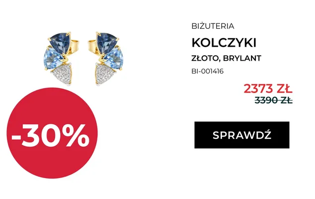 Kolczyki złote z brylantem Briju BI-001416 promocja w Briju